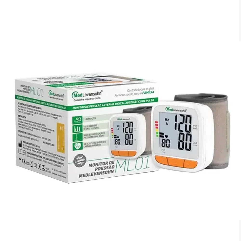 Aparelho de Pressão Digital de Pulso Medlevensohn ml01 1 Unidade