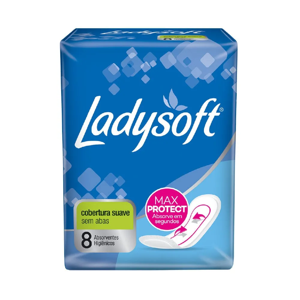 Absorvente Ladysoft Normal Suave s/ Abas 8 unidades
