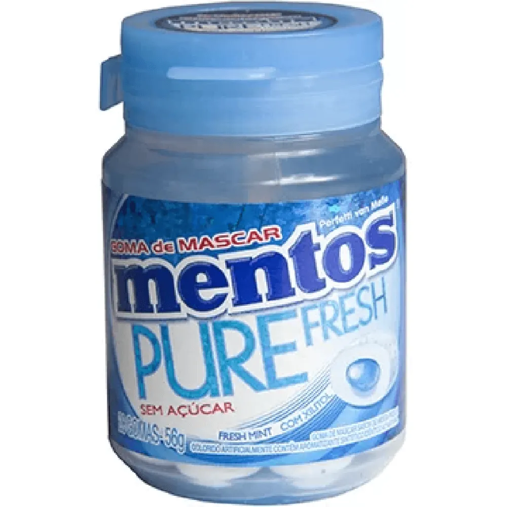 Mentos Pure Fresh Fresh Mint Goma de Mascar sem açúcar 56g 28 Unidades