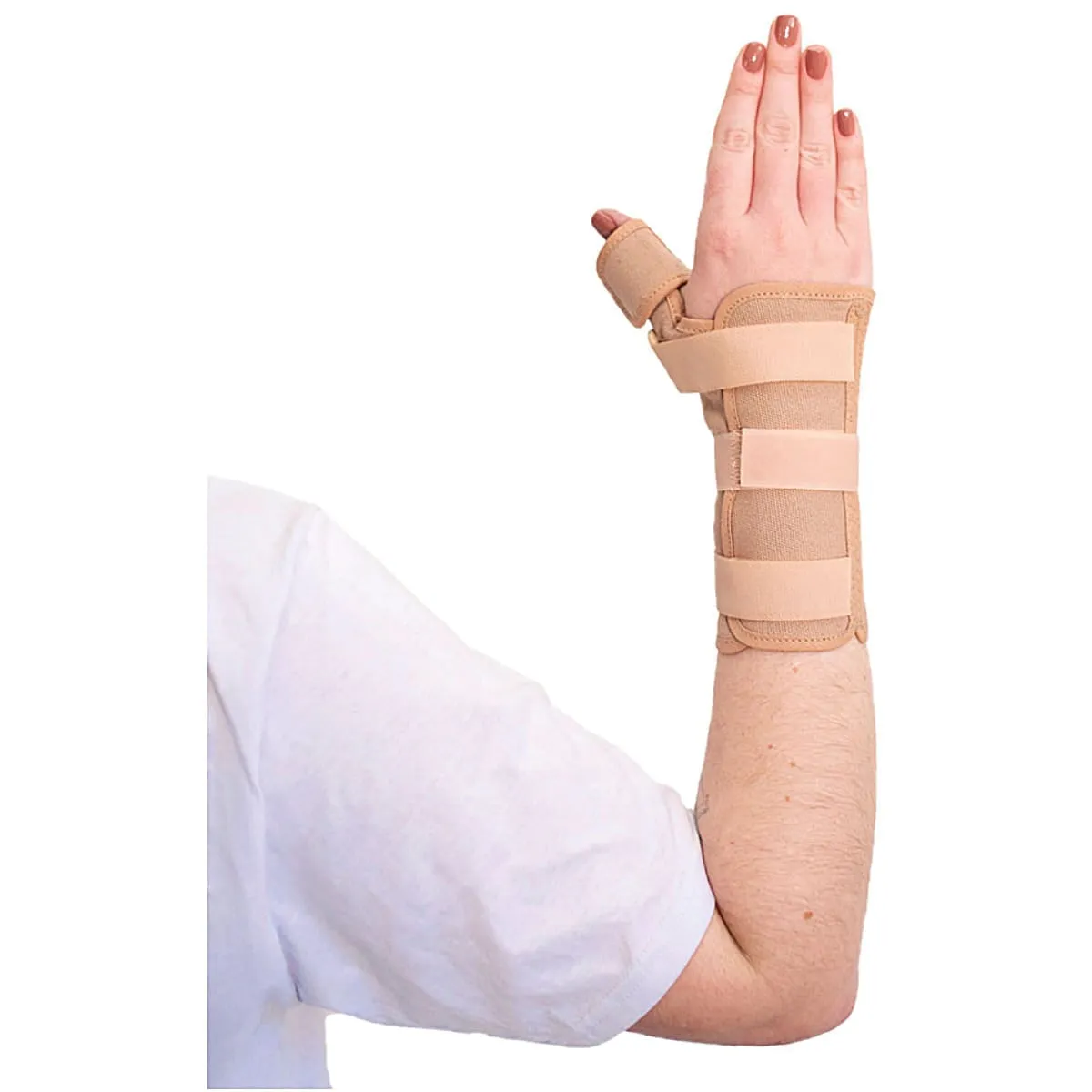 Tala para Punho e Polegar Curta Mão Direita Bege Tam P - unidade