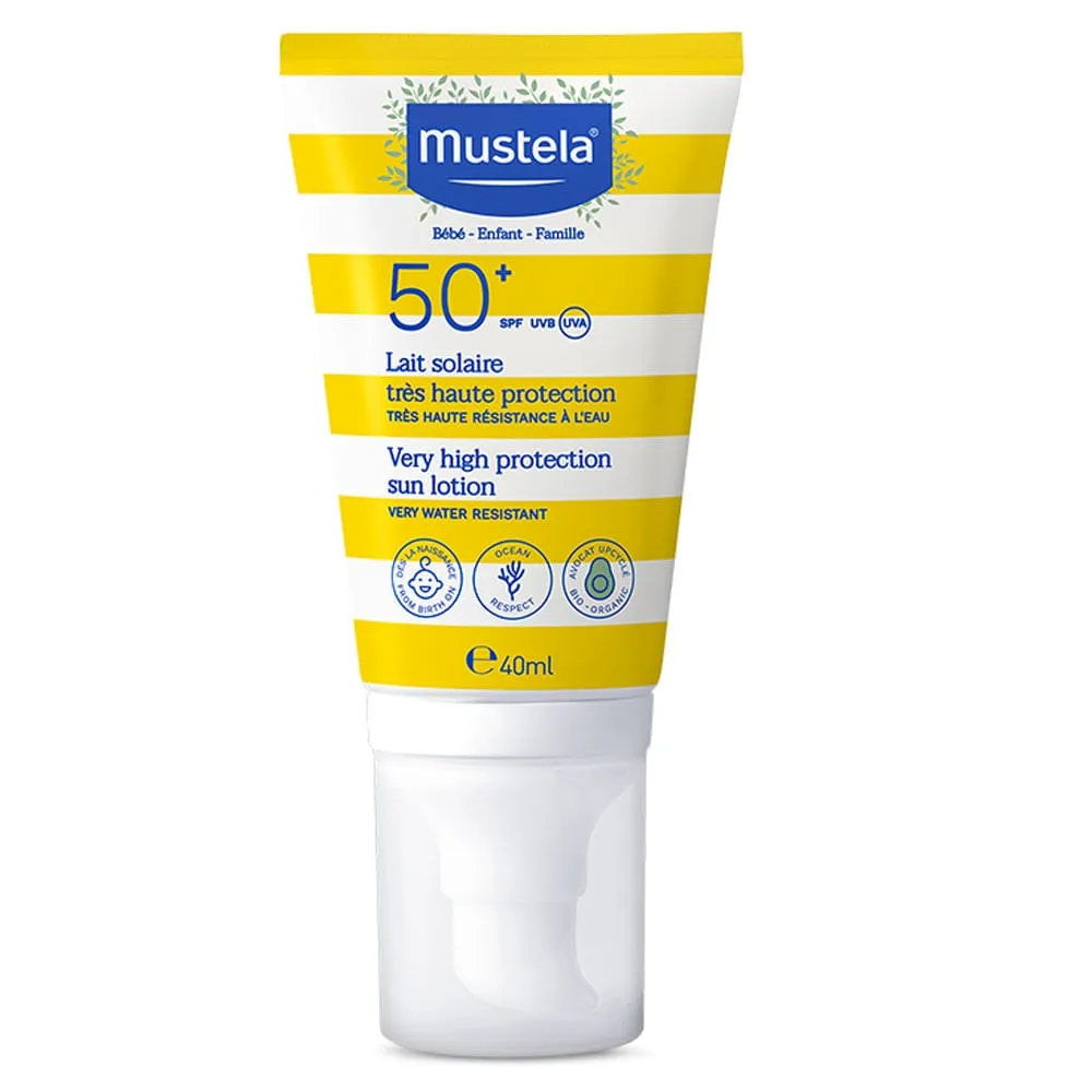 Protetor Solar Infantil Mustela Rosto e Corpo FPS50+ 40ml
