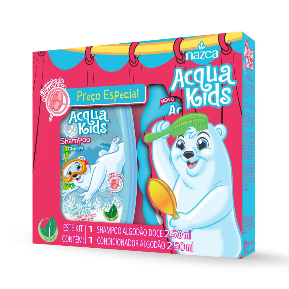 Kit Nazca Acqua Kids Algodão Doce Shampoo +Cond 250mL