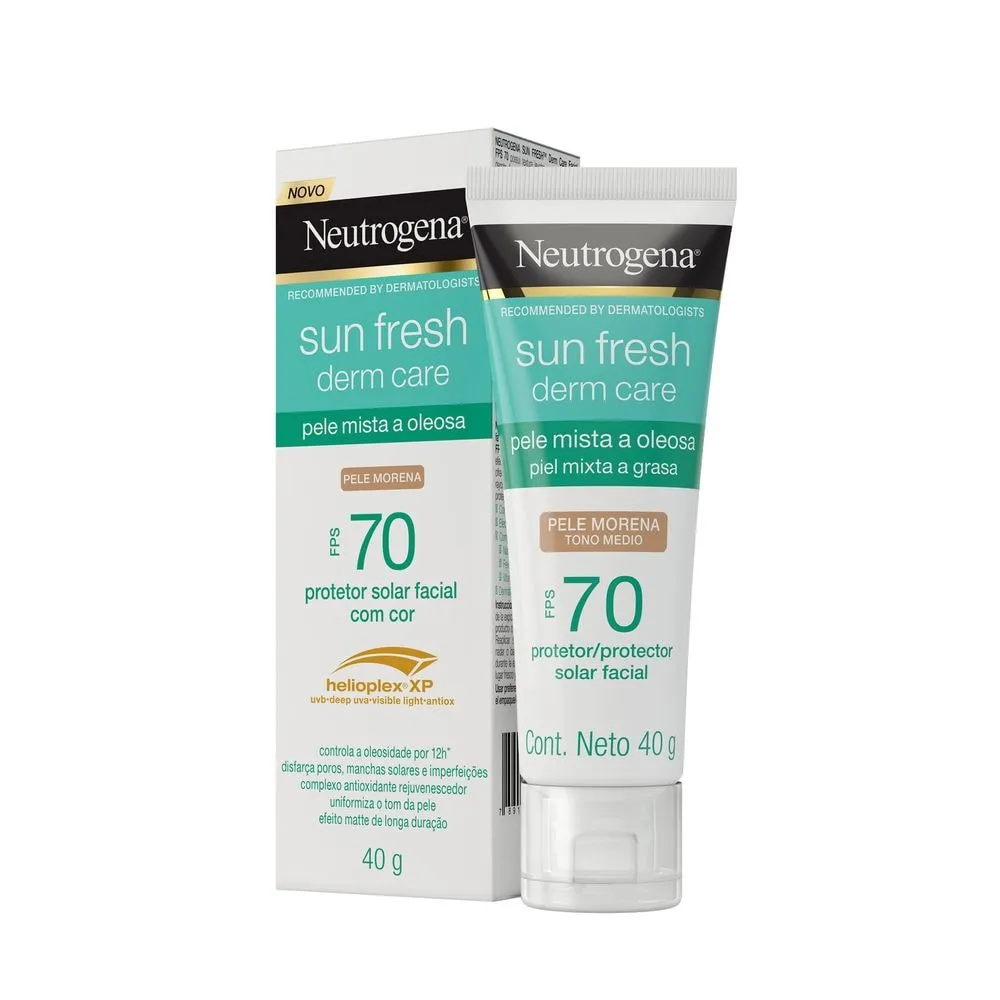 Protetor Solar Neutrogena Sun Fresh Oily Skin Morena FPS70