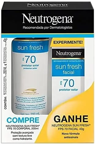 Kit Protetor Solar Neutrogena Sun Fre FPS70 200mL+Facial 40g