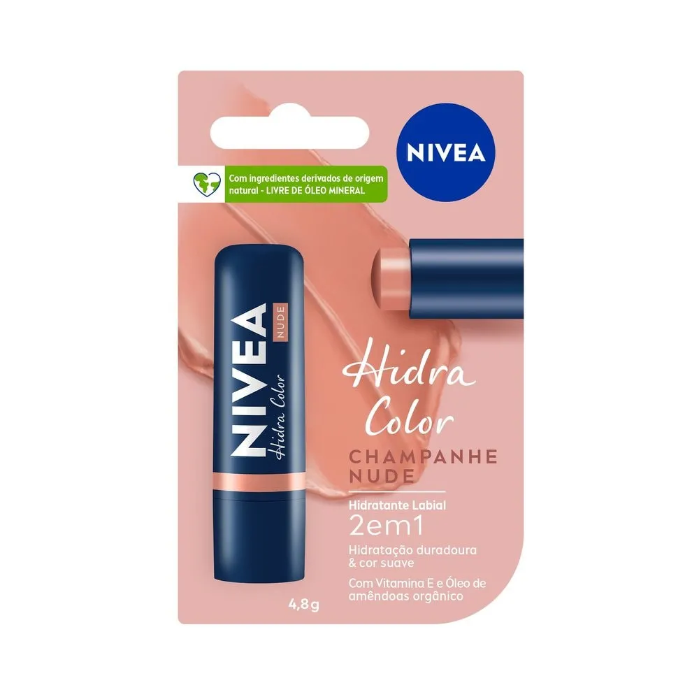 Hidratante Labial NIVEA 2 em 1 Hidra Color Nude 4,8g