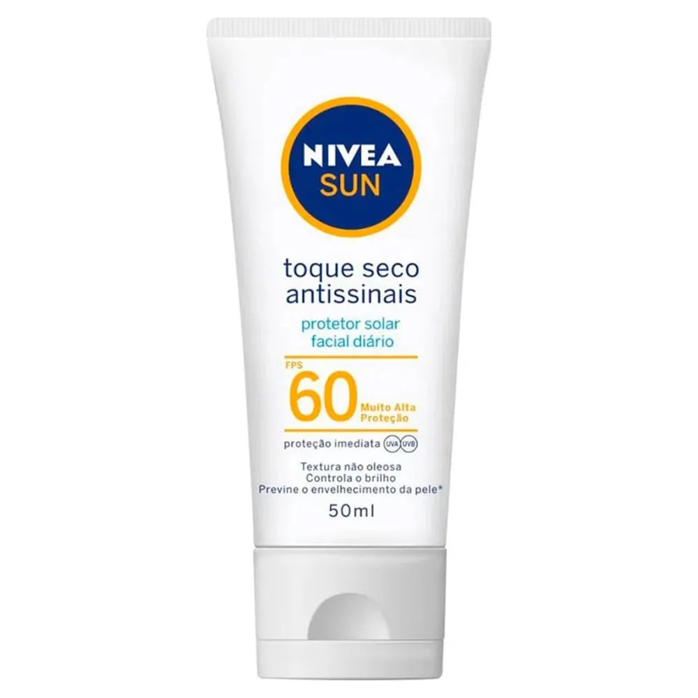 Protetor Solar Nivea Sun Toque Seco Antissinais FPS60 50ml