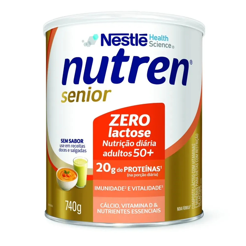 Nutren Senior Zero Lactose Suplemento Adulto Sem Sabor 740g