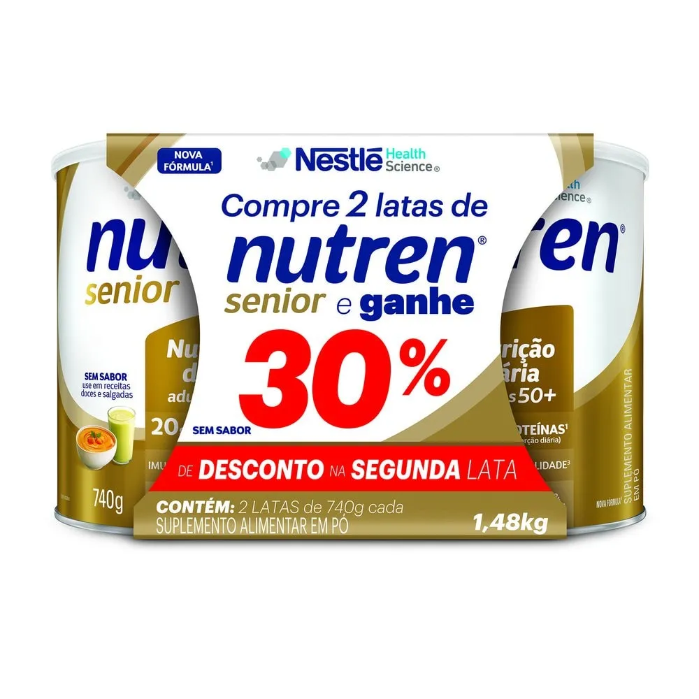 Kit Suplemento Alimentar Nutren Senior Baunilha 740g + 740g