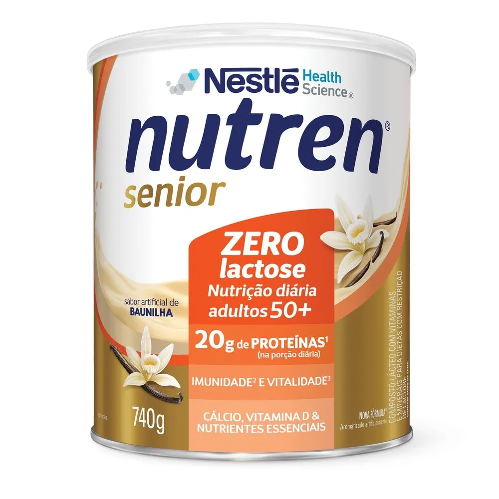 Suplemento Nutren Senior Zero Lactose Baunilha 740g