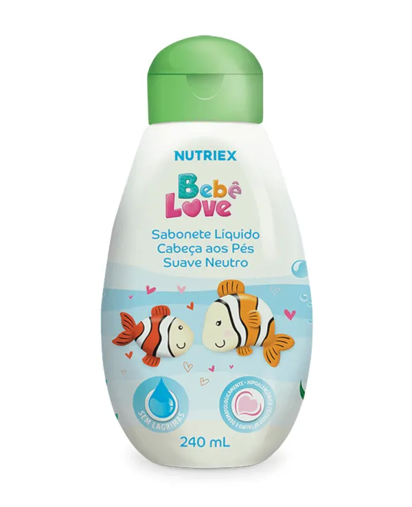 Sabonete Líquido Cabeça aos Pés Suave Neutro Bebê Love 240ML
