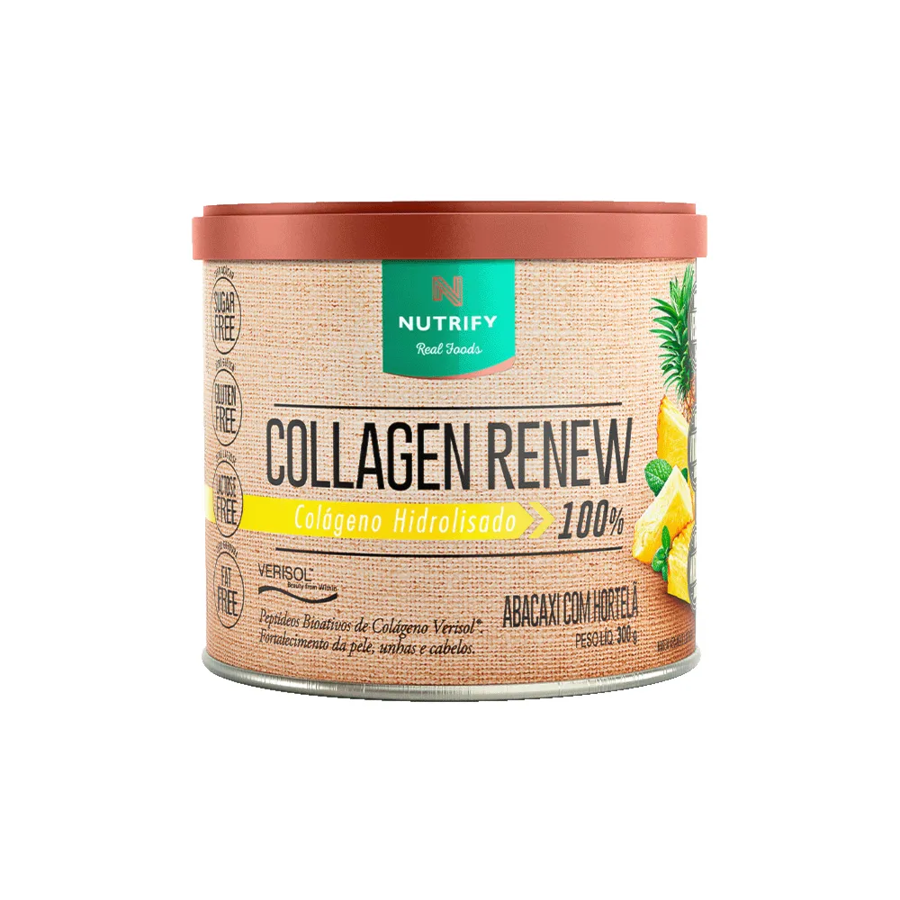 Collagen Renew Colágeno Hidrolisado Verisol Abacaxi com Hortelã Nutrify 300g