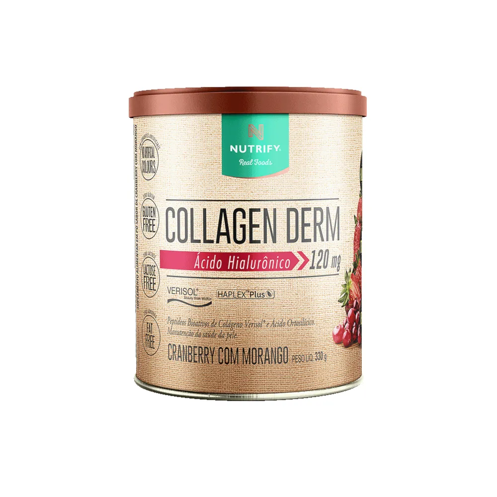Collagen Derm Ácido Hialurônico Verisol Cranberry com Morango Nutrify 330g