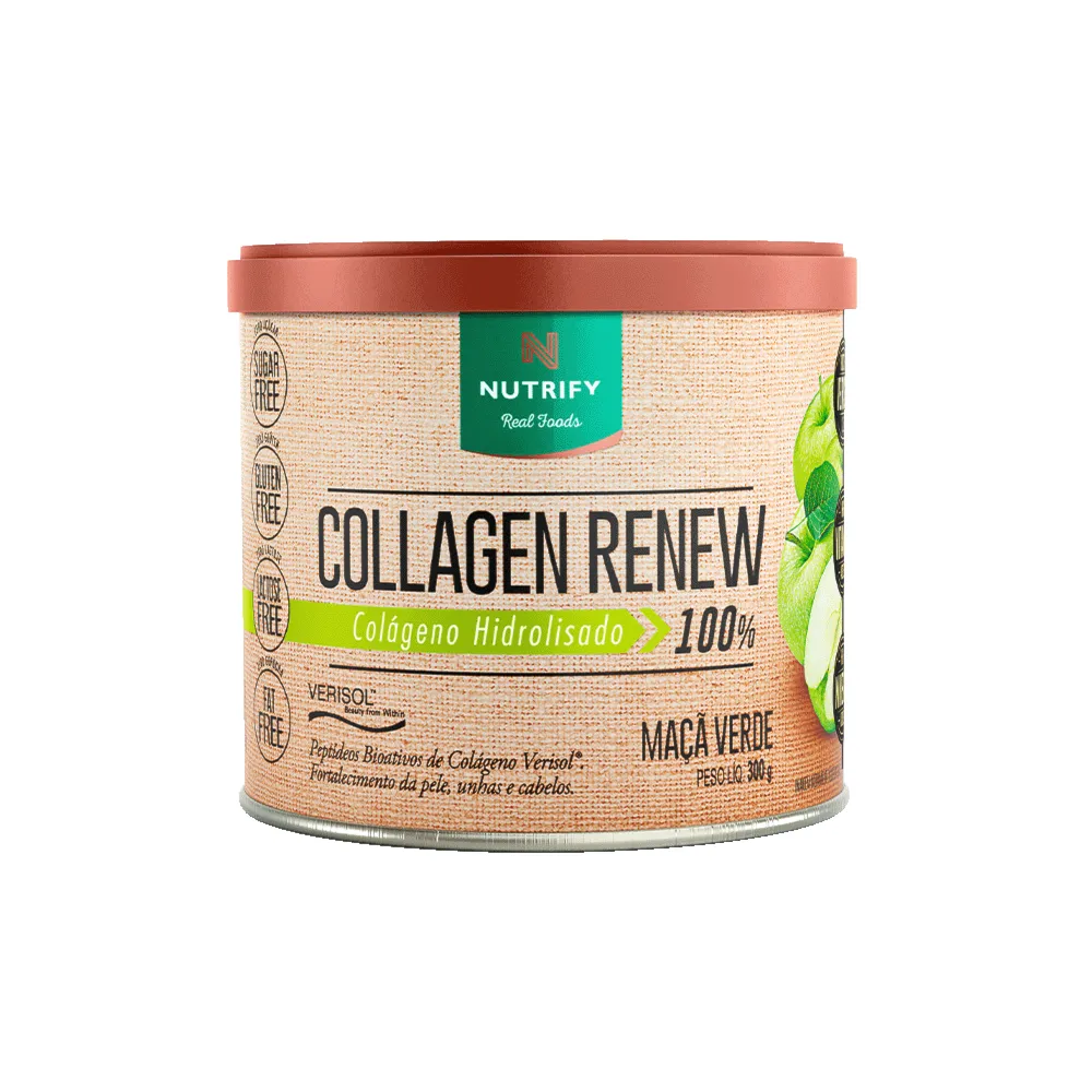 Collagen Renew Colágeno Hidrolisado Verisol Maçã Verde Nutrify 300g