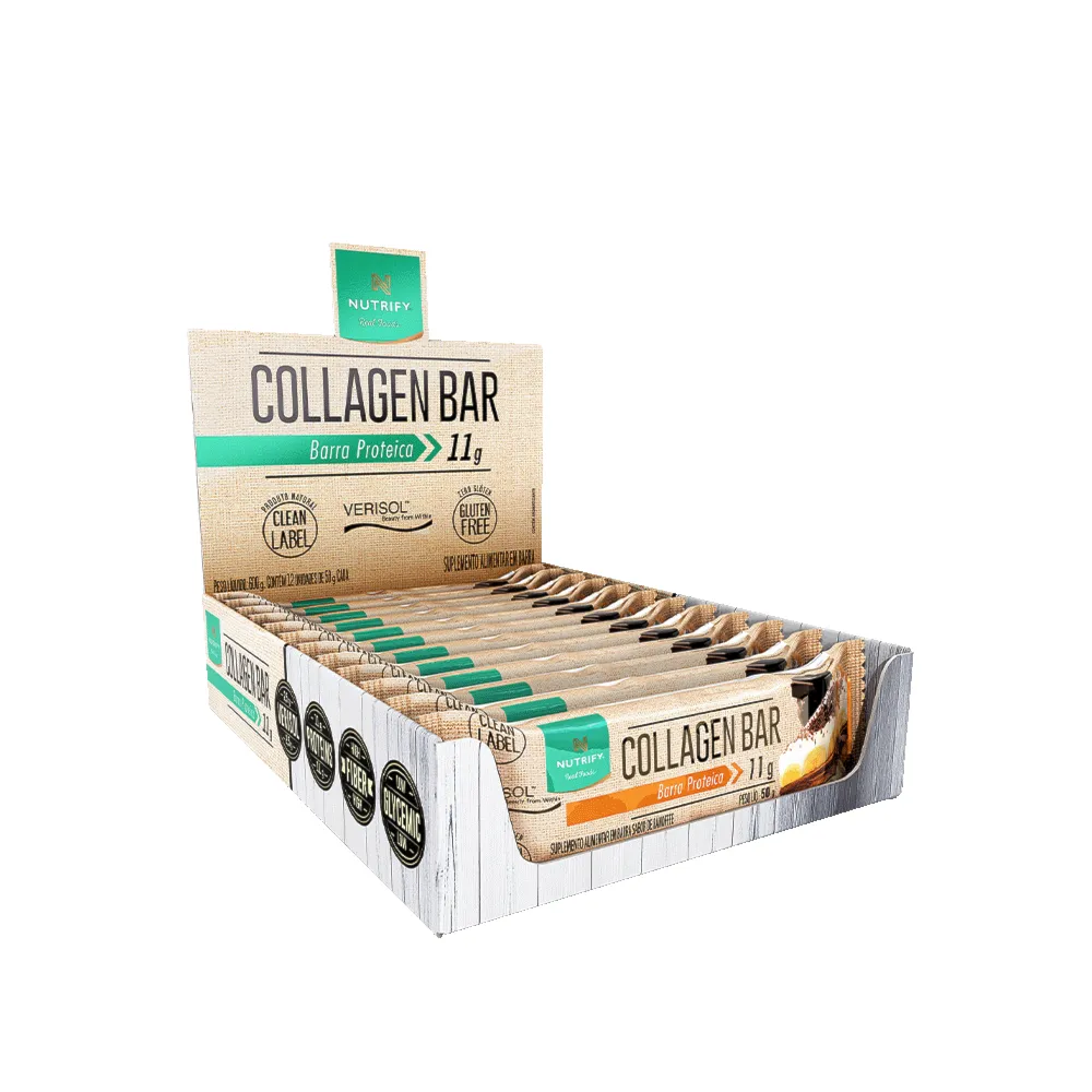 Barra de Proteína Colágeno Collagen Bar Banoffee Nutrify 10x50g