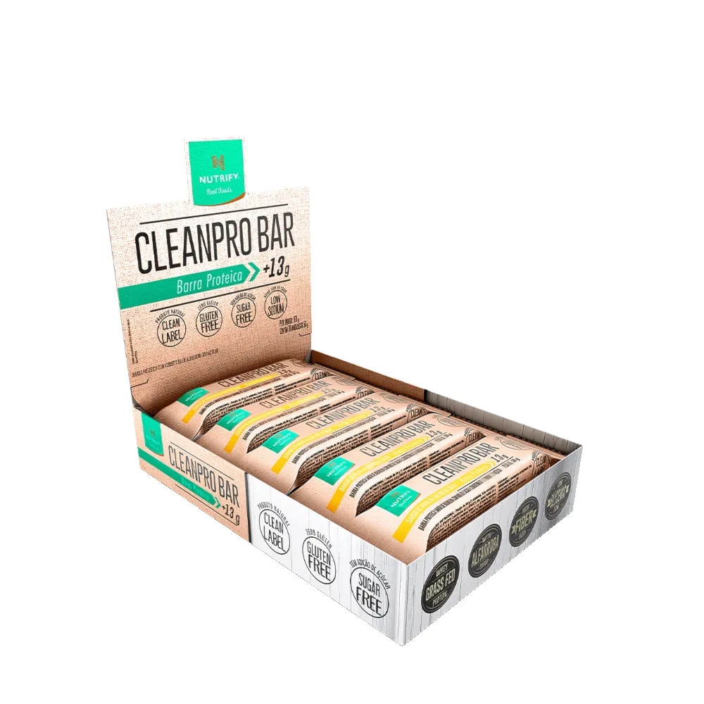 Barra de Proteína CleanPro Bar Baunilha Nibs Nutrify 10x50g