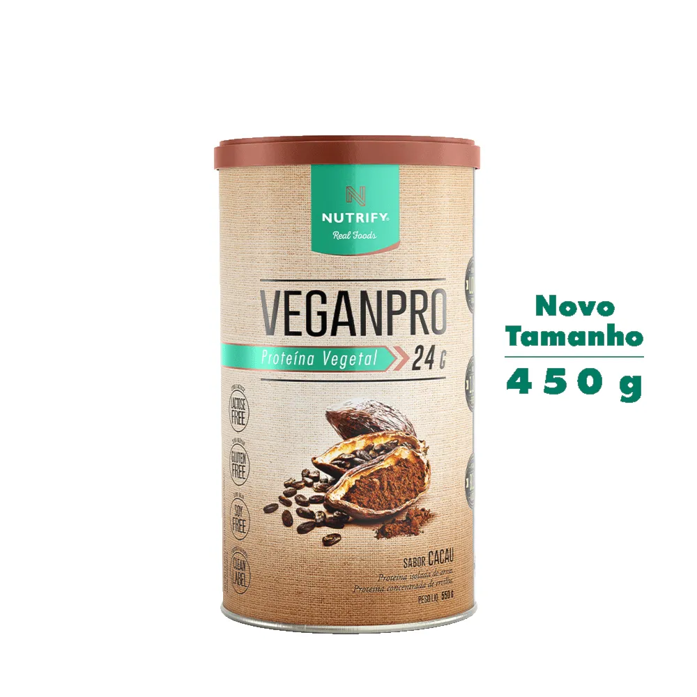 VeganPro Proteína Vegetal Cacau Nutrify 450g