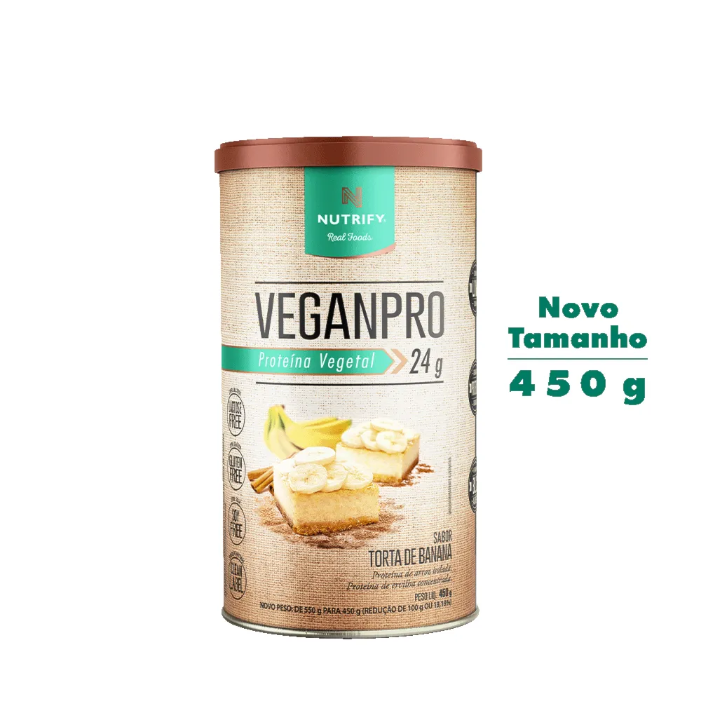 VeganPro Proteína Vegetal Torta de Banana Nutrify 450g