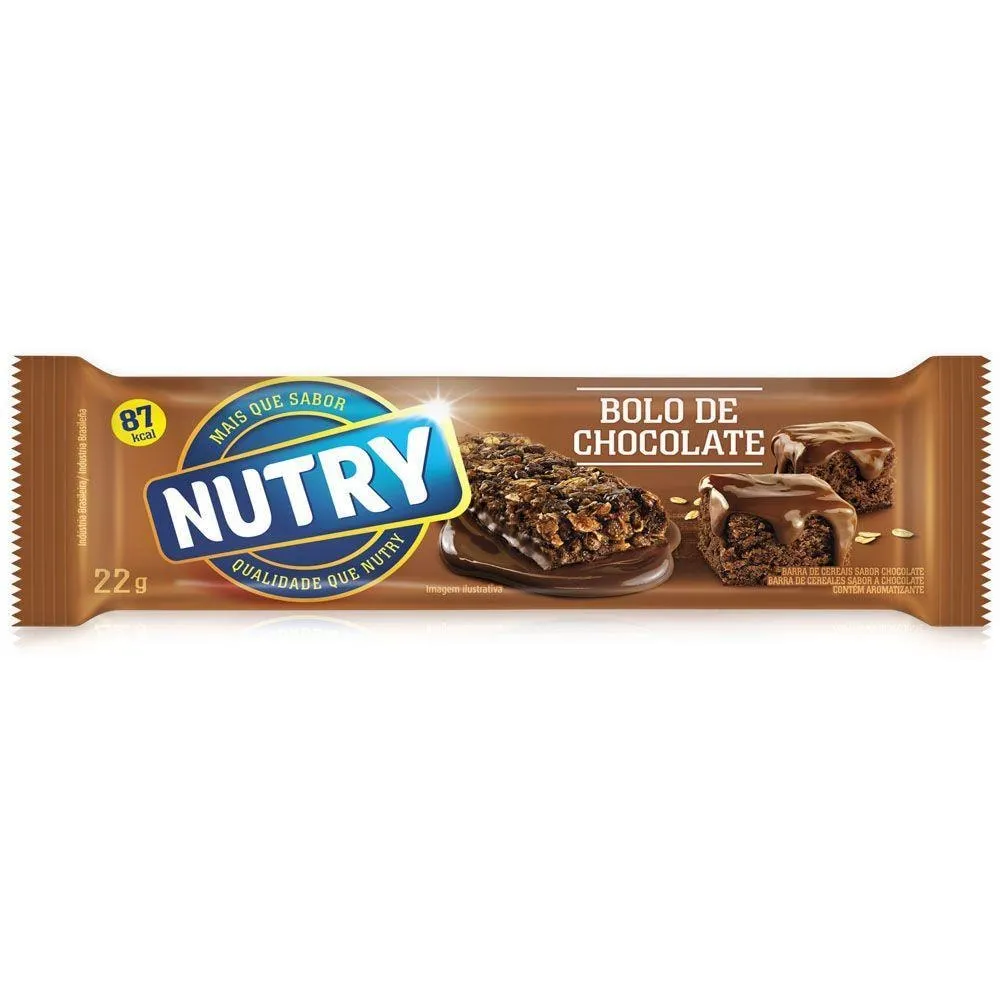 Barra De Cereal Nutry Bolo Chocolate 22g