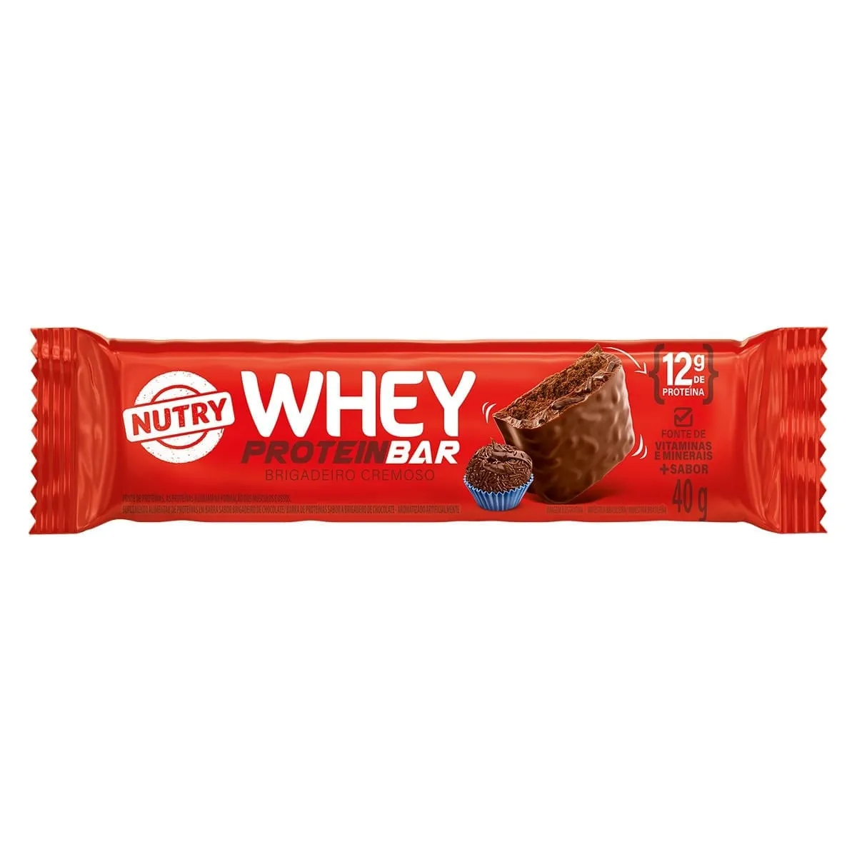 Barra De Proteína Nutry Whey Brigadeiro Cremoso 40g