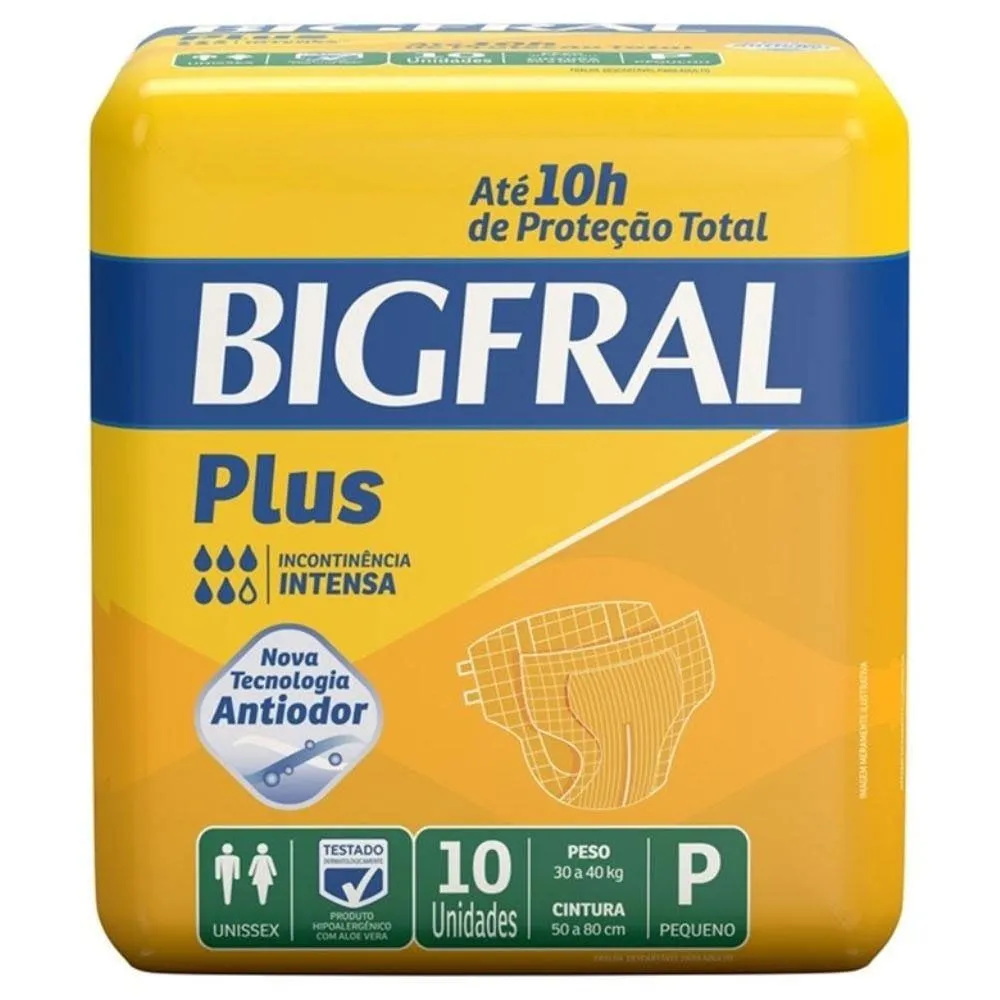 Fralda Geriátrica Adulto Bigfral Plus P 10 unidades