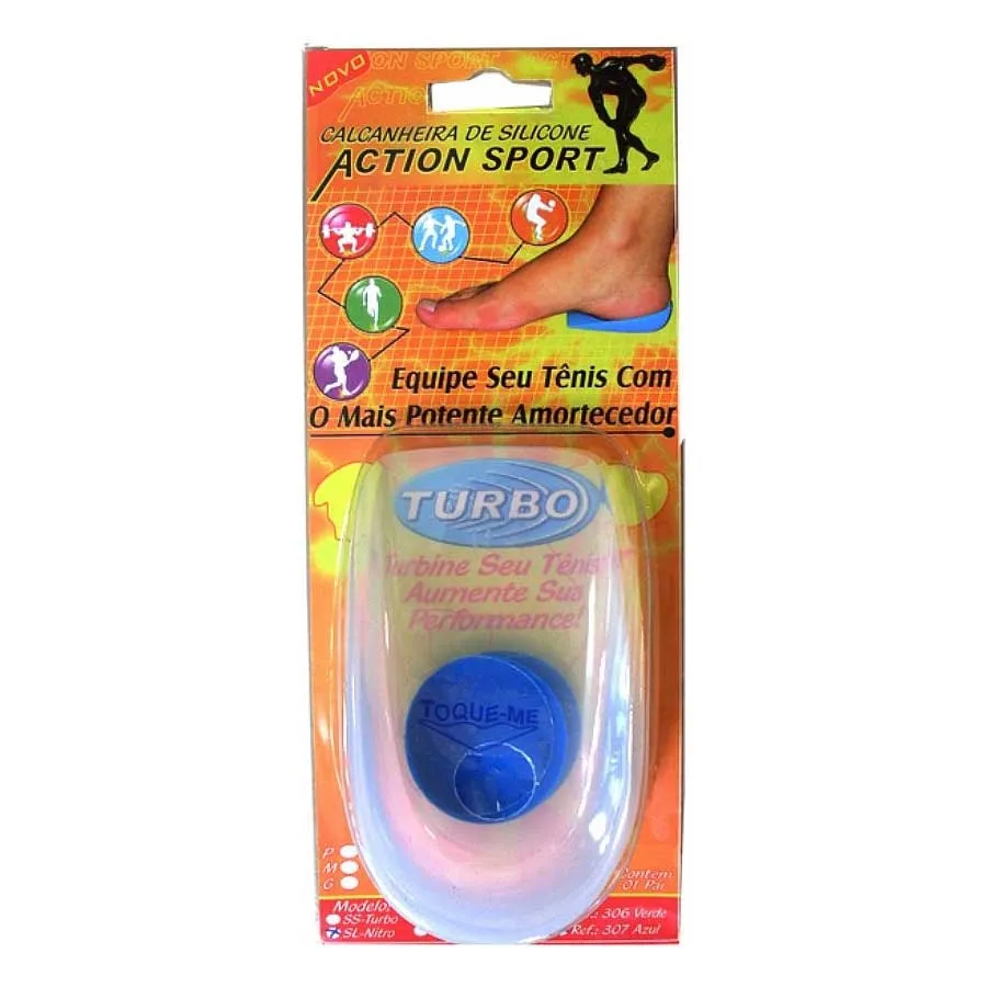Calcanheira de Silicone Azul Tamanho G Action Sport
