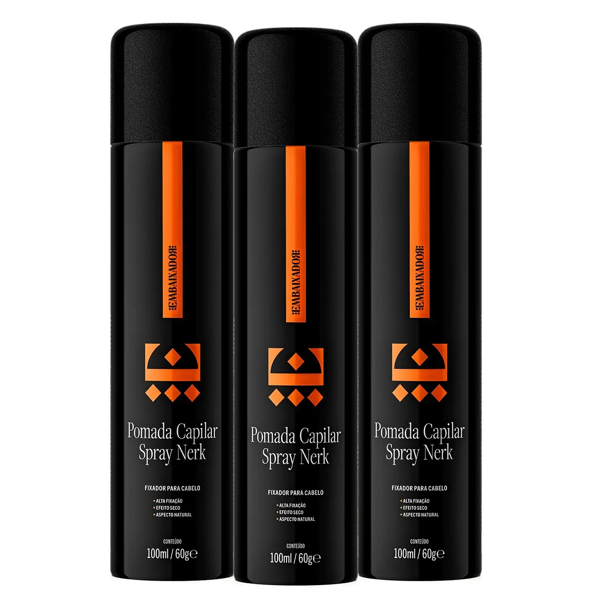 Kit 03 Pomada Spray Efeito Matte Nerk Embaixador 100ml