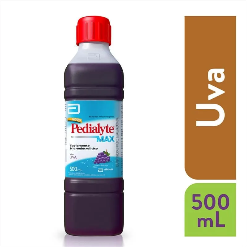 Pedialyte MAX Suplemento Hidroeletrolítico Uva 500ml