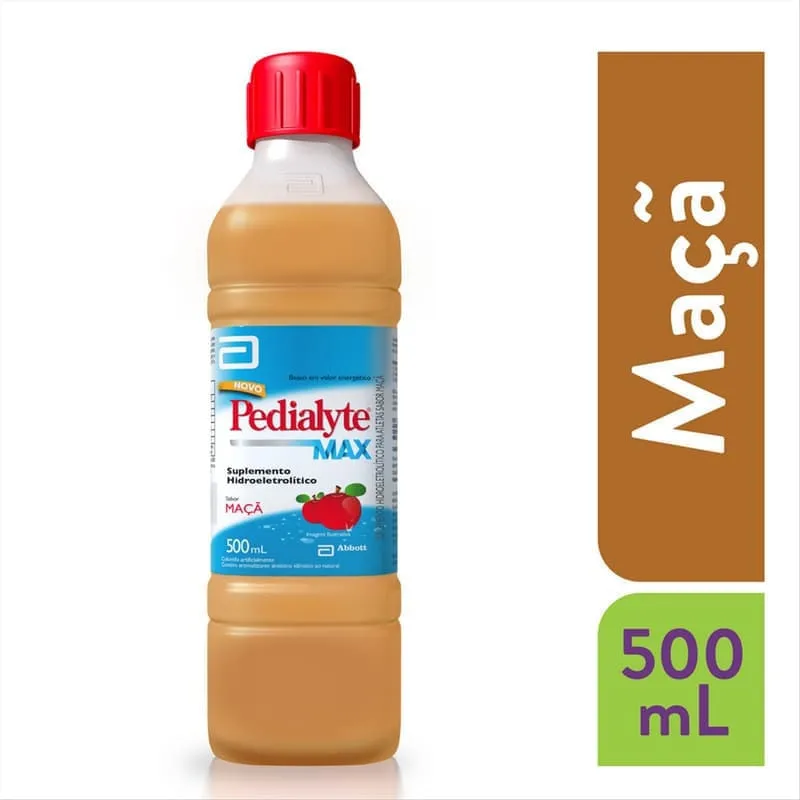 Pedialyte MAX Suplemento Hidroeletrolítico Maçã 500ml