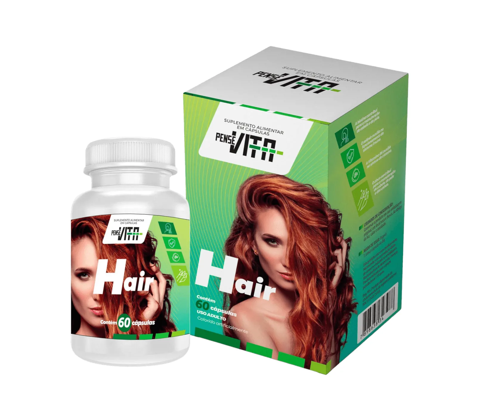 PenseVita Hair com 60 cápsulas