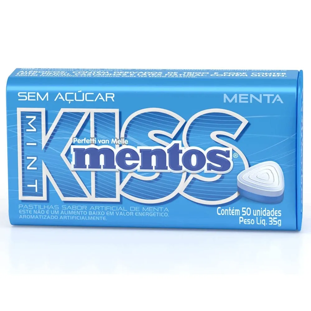 Chiclete Mentos Kiss Menta Goma de Mascar Lata 35g