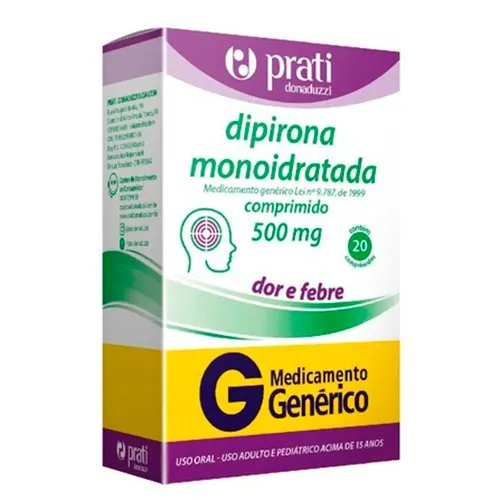 Dipirona Sódica 500mg 20 Comprimidos Prati Donaduzzi