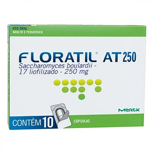FLORATIL AT 250mg cx 10 cap SACCHAROMYCES BOULARDII MERCK OUTROS