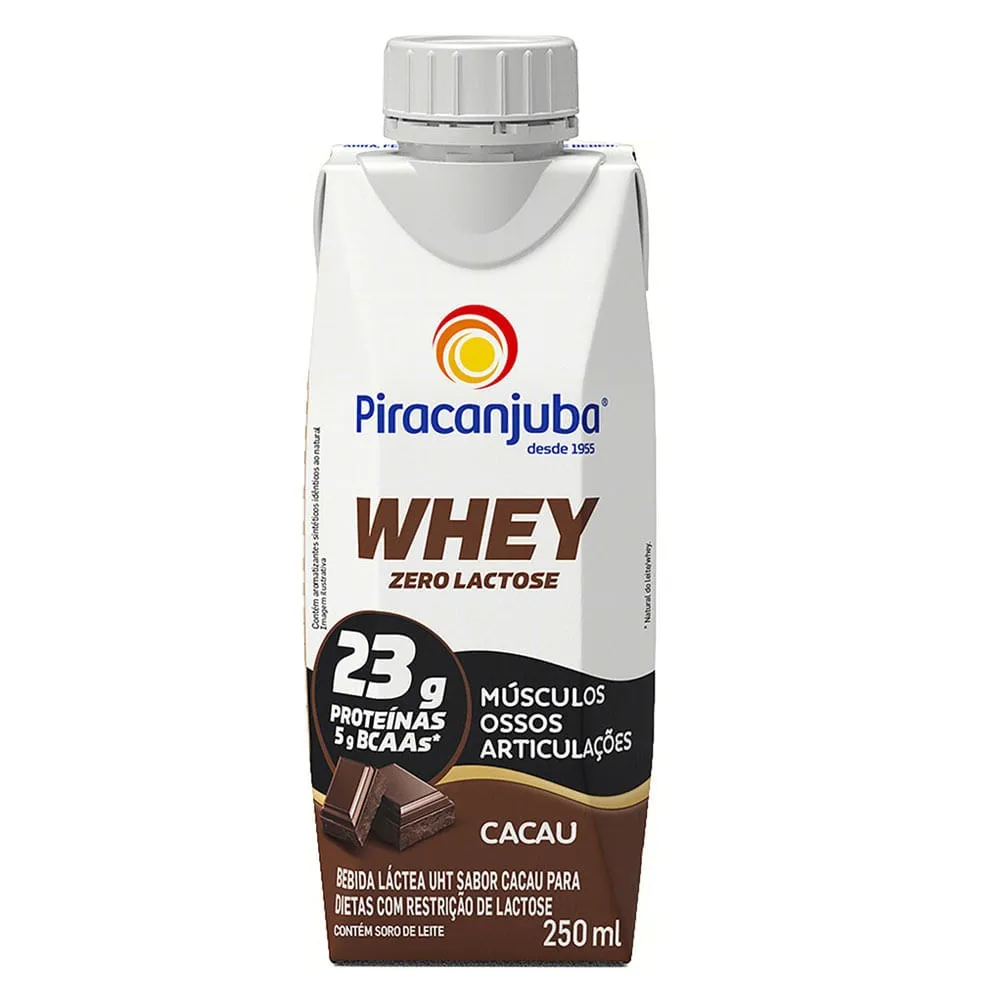 Bebida Láctea Piracanjuba Whey Zero Lactose Cacau 250ml