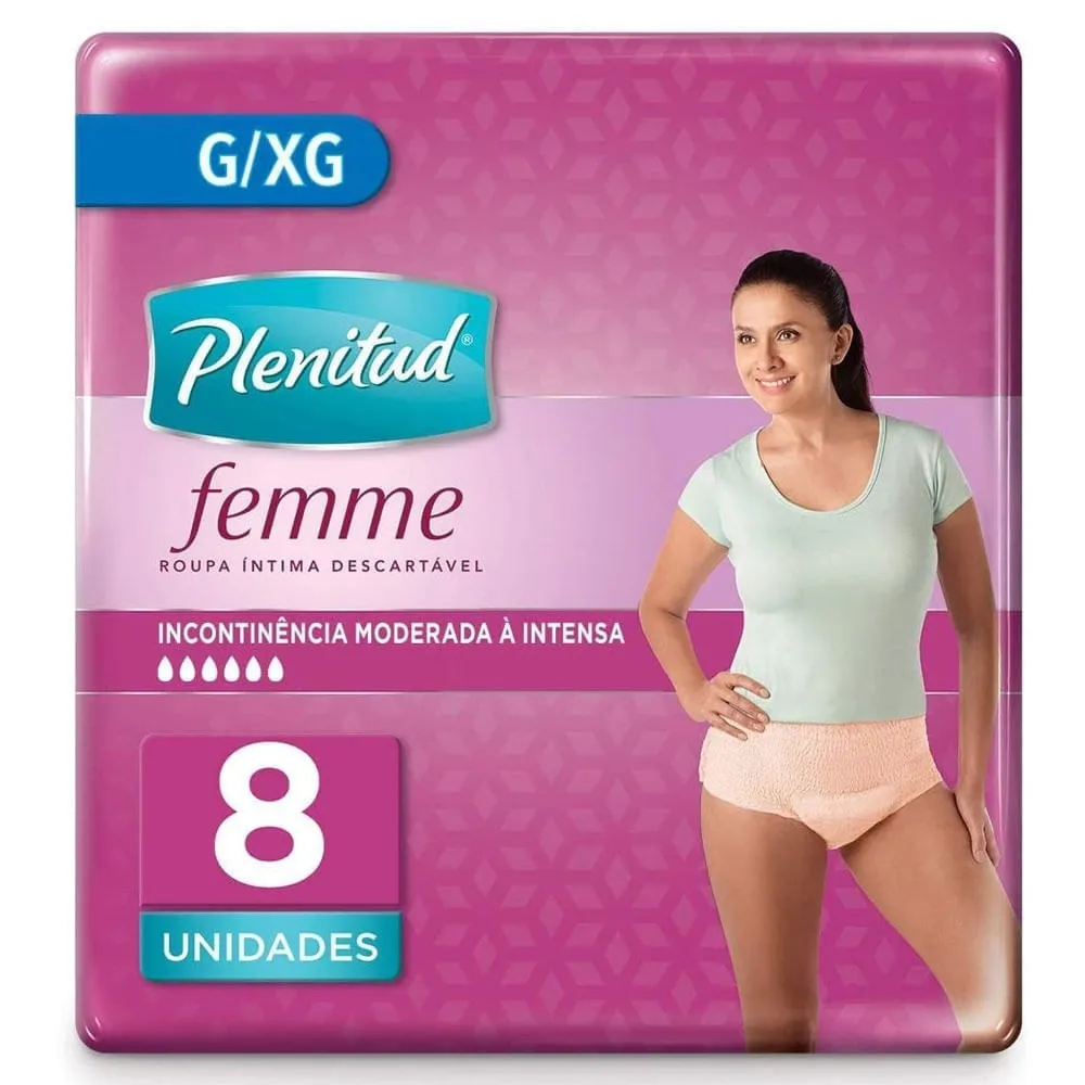 Fralda Geriátrica Adulto Plenitud Femme G/XG c/8 Unidades
