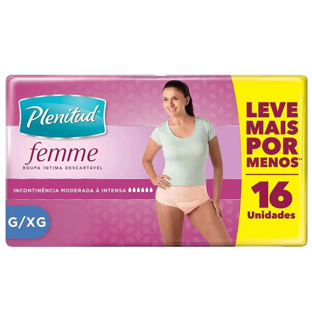 Fralda Geriátrica Adulto Plenitud Femme G/XG c/16 Unidades