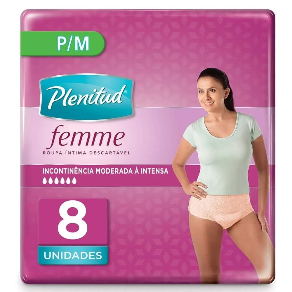 Fralda Geriátrica Adulto Plenitud Femme P/M c/8 Unidades