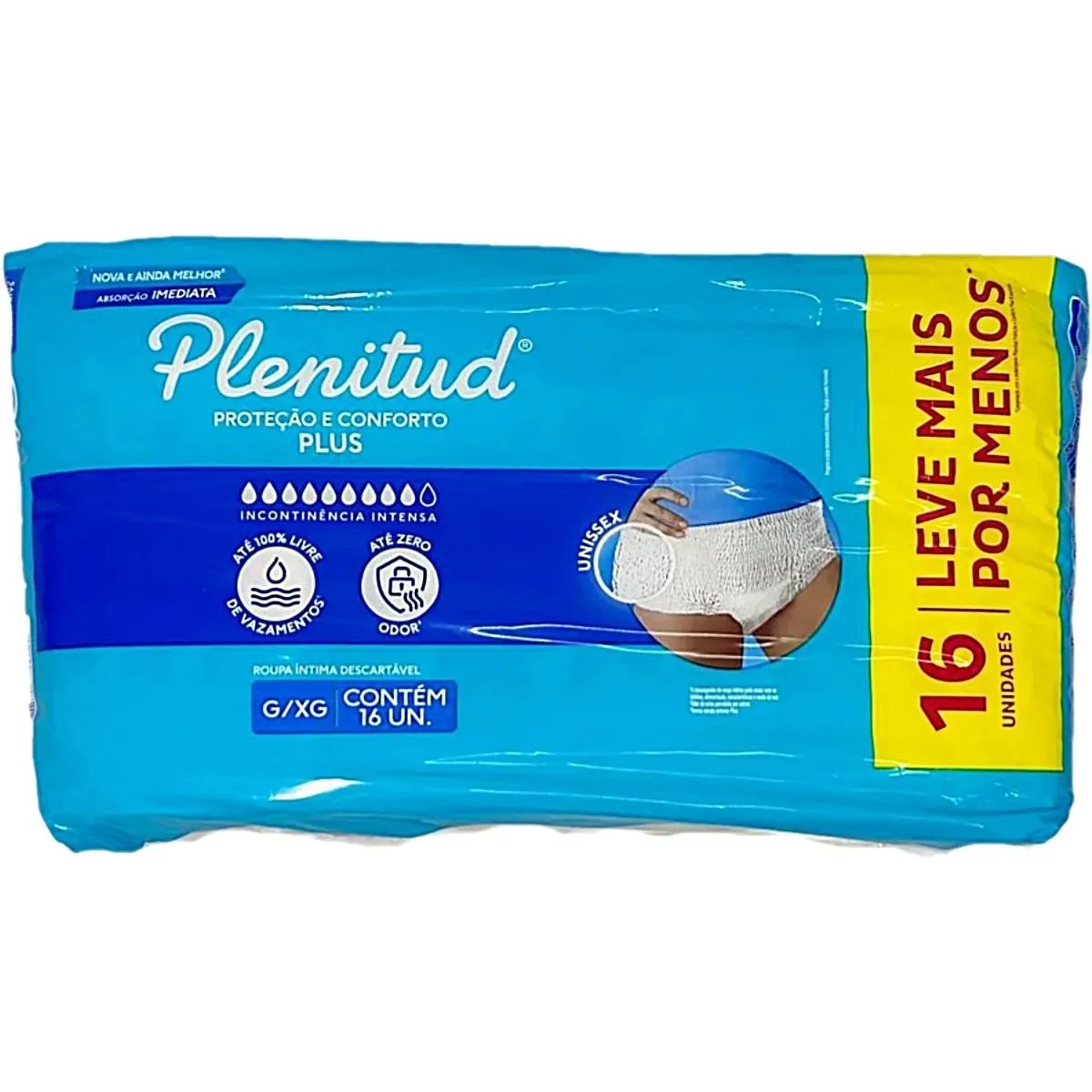 Fralda Geriátrica Adulto Plenitud Protect Plus G/XG 16 Unids