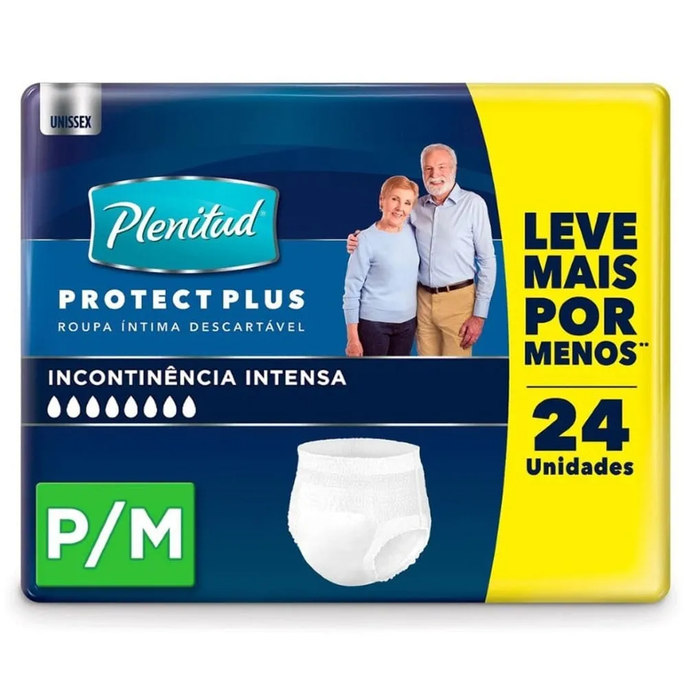 Fralda Geriátrica Adulto Plenitud Protect Plus P/M 24 unidades