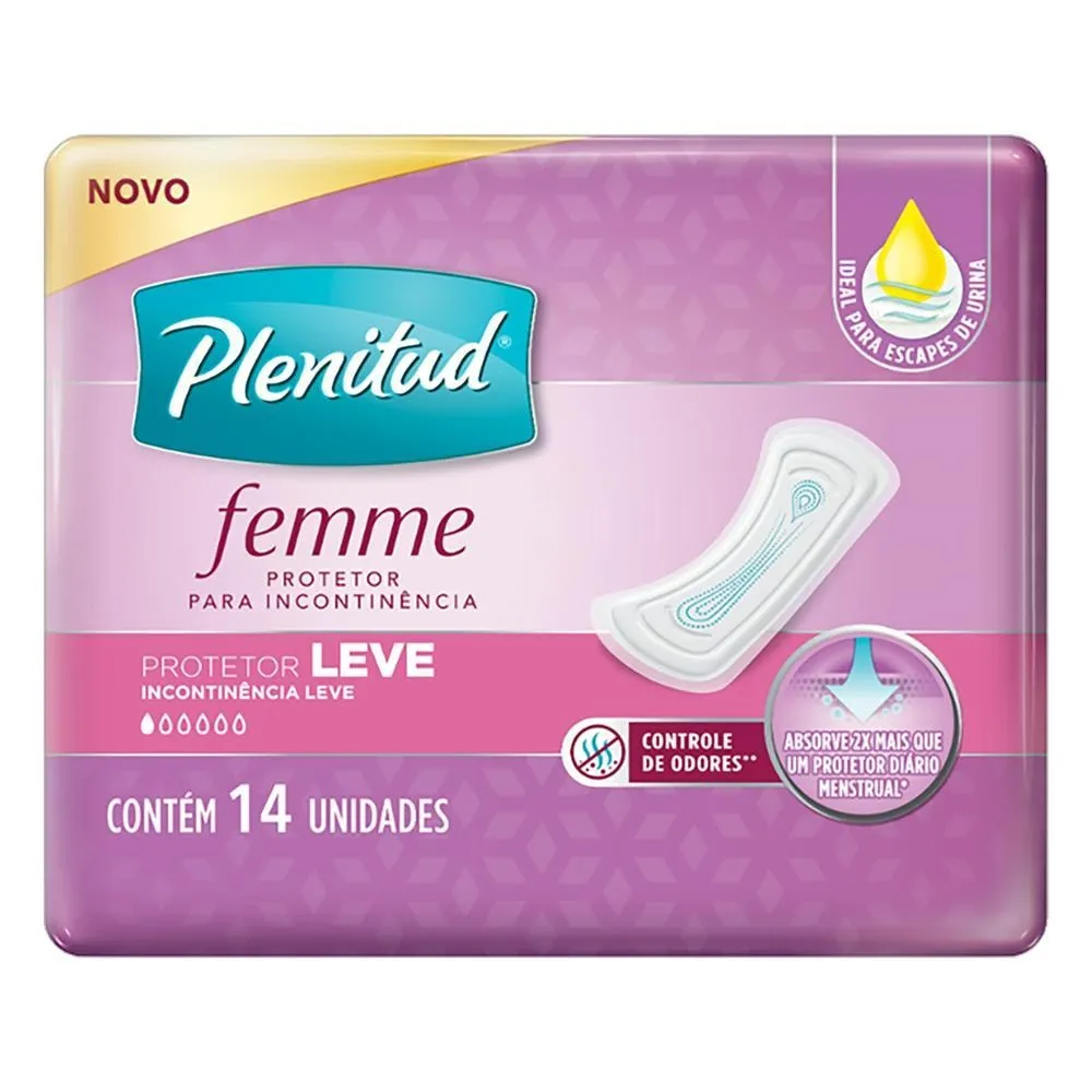 Absorvente Plenitud Femme Protetor Leve - 14 unidades