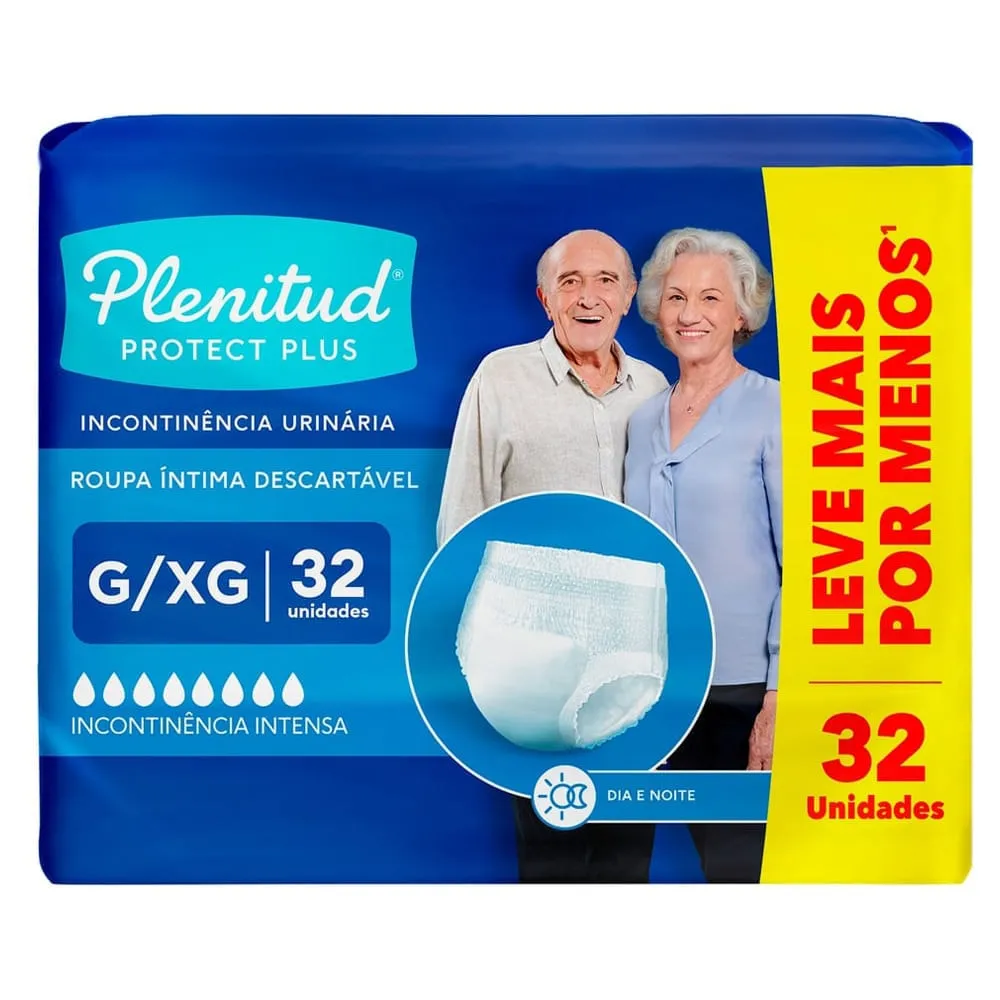 Roupa Íntima Plenitud Protect Plus Tamanho G/XG | Com 32 Unidades