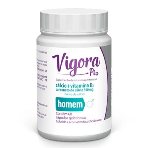 Vigora Plus Homem Cálcio Calcium +Vit D3 60 Cápsulas