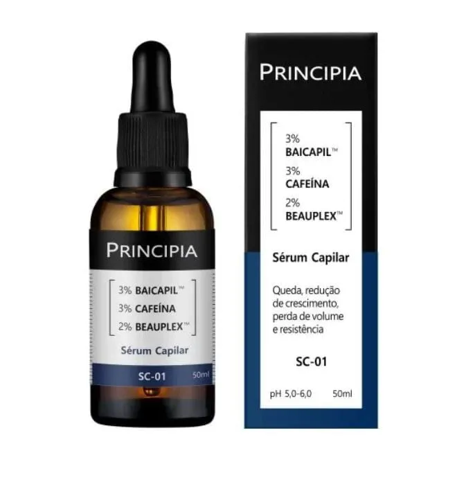 Sérum Capilar 3% Baicapil + 3% Cafeína Principia Skincare SC-01 com 50ml
