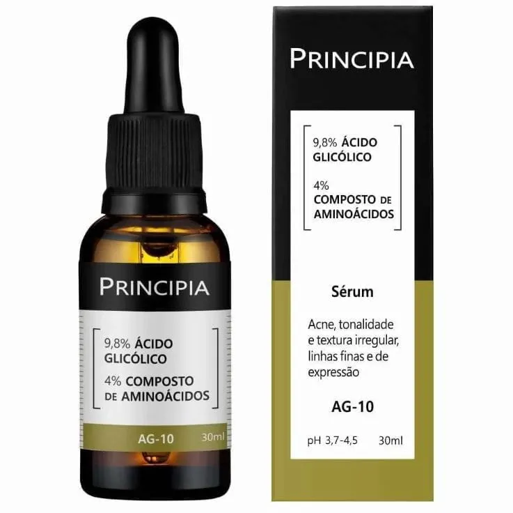 Principia Sérum Skincare 9,8% Ácido Glicólico + Aminoácidos AG-10 com 30ml