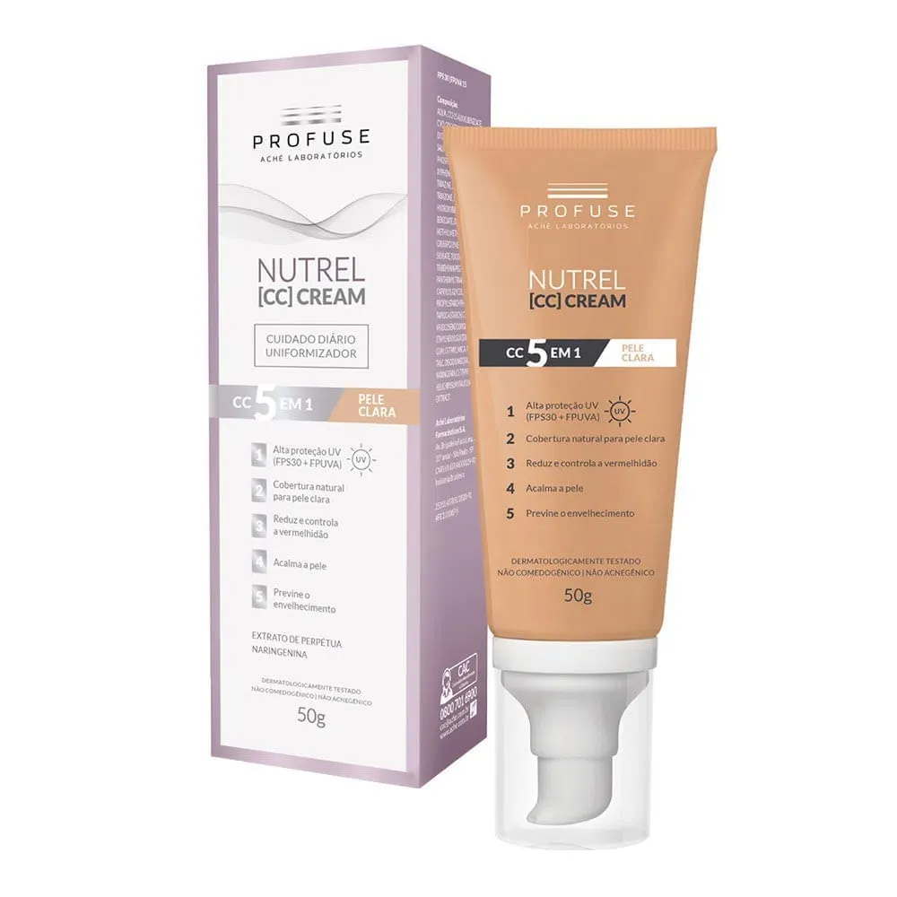 Profuse Nutrel CC 5 em 1 Cream Pele Clara FPS30 Profuse 50g