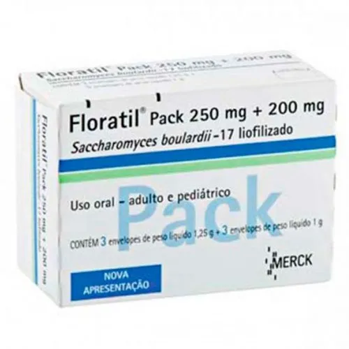Floratil Pack 250mg+200mg Pó Oral 3 + 3 Envelopes Merck
