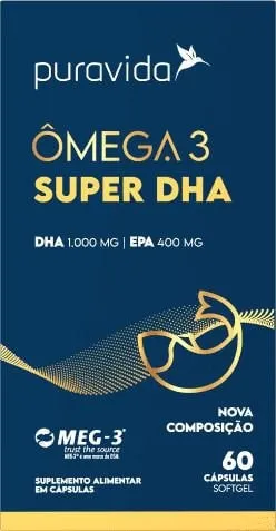 Ômega 3 EPA DHA 60 Cápsulas - Puravida