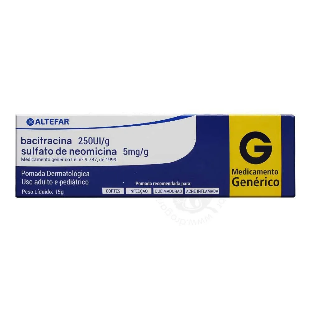 Sulfato de Neomicina 5mg/g + Bacitracina 250UI/g 10g Pomada Dermatológica Belfar