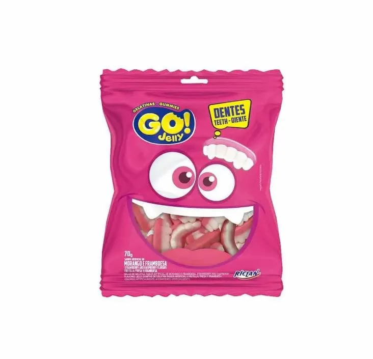 Bala de Gelatina Go! Jelly Dentadura com 70g