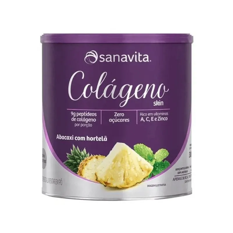 Colágeno Skin Abacaxi Com Hortelã Sanavita 300g