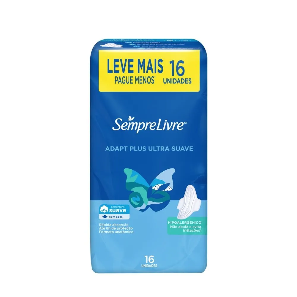 Absorvente Sempre Livre Adapt Plus Suave Abas 16 unidades
